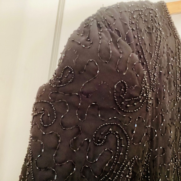 Vtg JMD New York Beaded Full Skirt Formal Evening Black Dress 3X sheer Eventwear - Picture 11 of 16